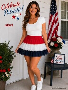 Celebrate Patriotic! 3 Tiered Skirt  XXL (18)